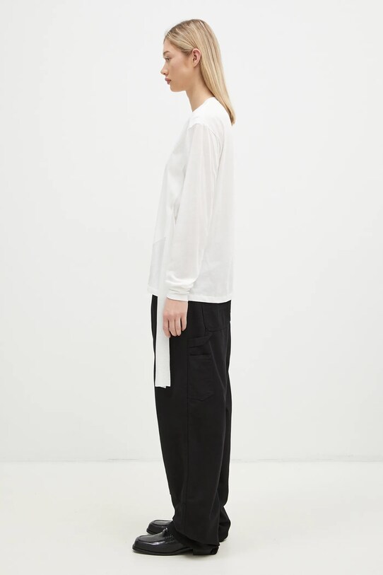 Βαμβακερή μπλούζα με μακριά μανίκια Undercover C/S UC2D1805 λευκό AW24