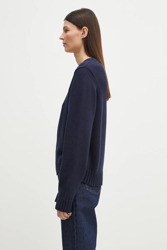 Bavlněný svetr Sporty & Rich Bristol Crest Cotton Knit WS065517621BL32 námořnická modř AW24