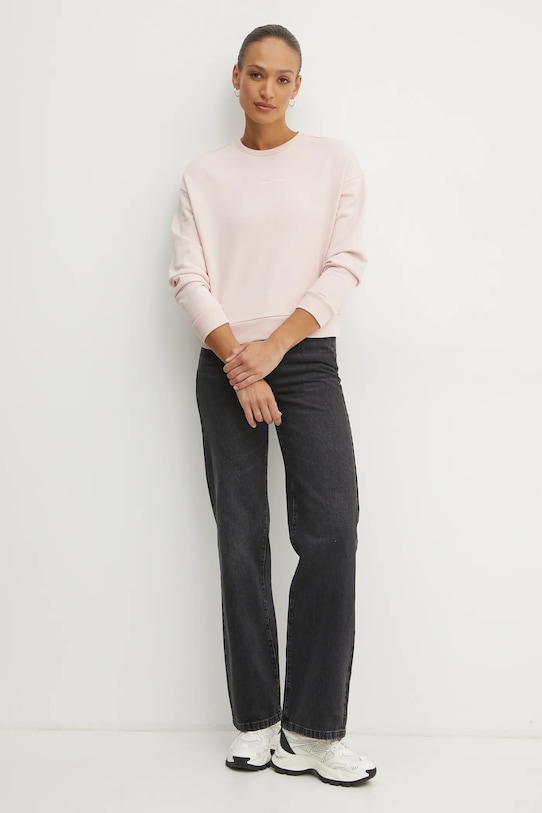 Bavlnená mikina Armani Exchange 6DYM70.YJEEZ ružová AW24