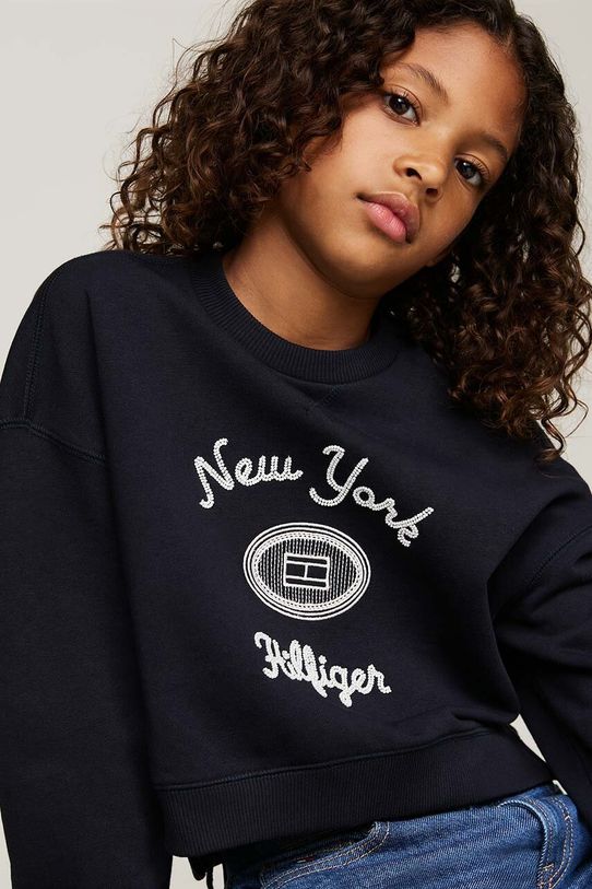 Dziewczynka Tommy Hilfiger bluza dziecięca KG0KG08038.9BYH.116.122 granatowy