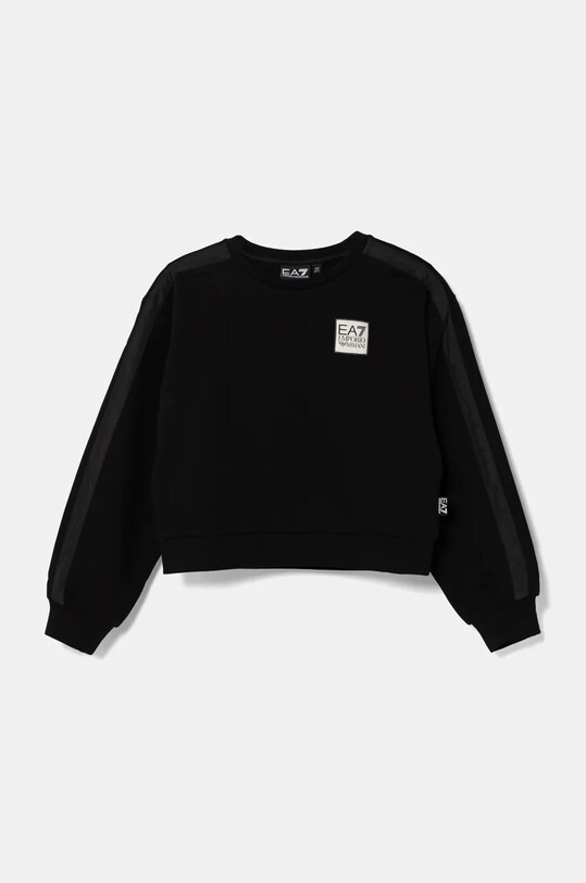 Dětská mikina EA7 Emporio Armani nášivka černá 6DFM09.FJZUZ