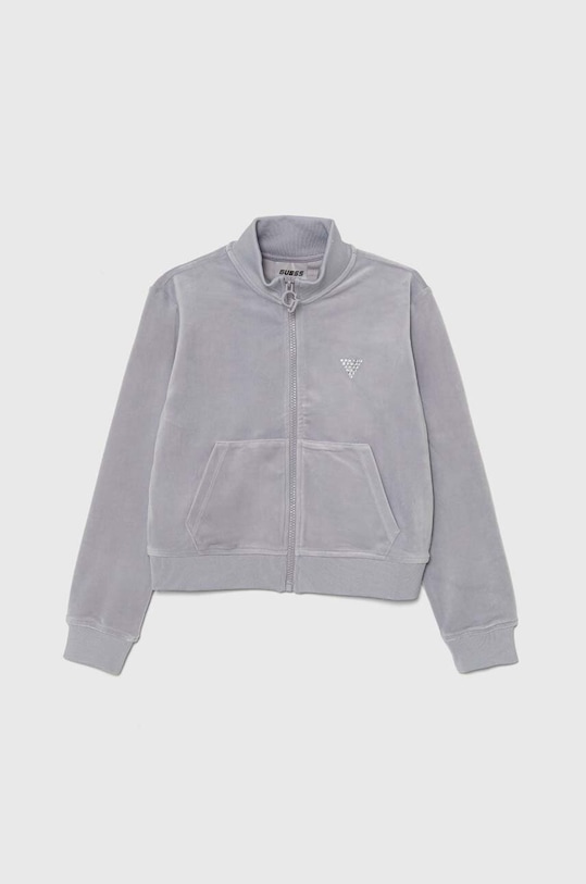 Dětská velurová mikina Guess bez kapuce šedá J4RQ22.KBXI2.9BYH