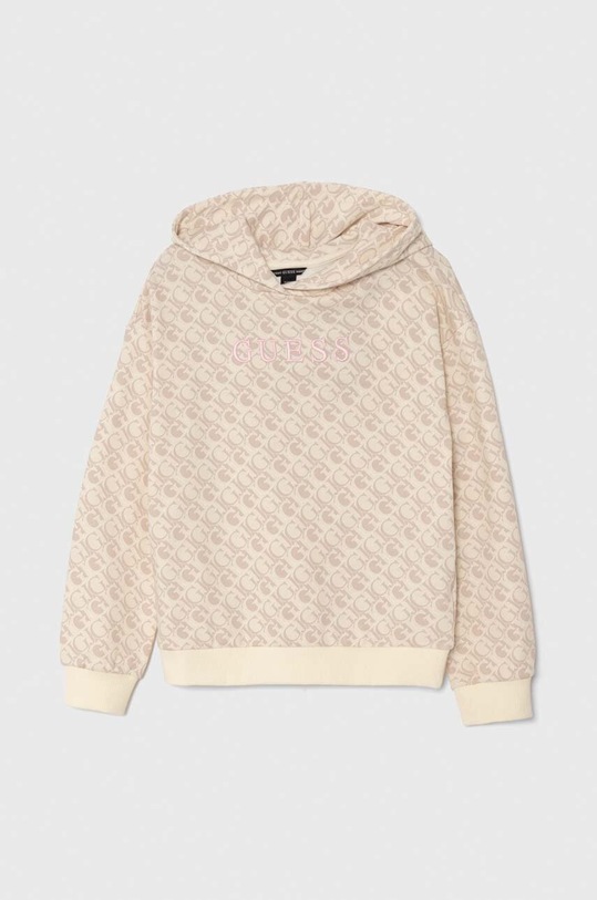 Guess bluza bawełniana dziecięca z kapturem beżowy J4YQ00.KA6R4.9BYH