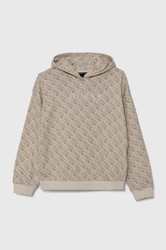 Guess bluza bawełniana dziecięca z kapturem beżowy J4YQ00.KA6R4.9BYH