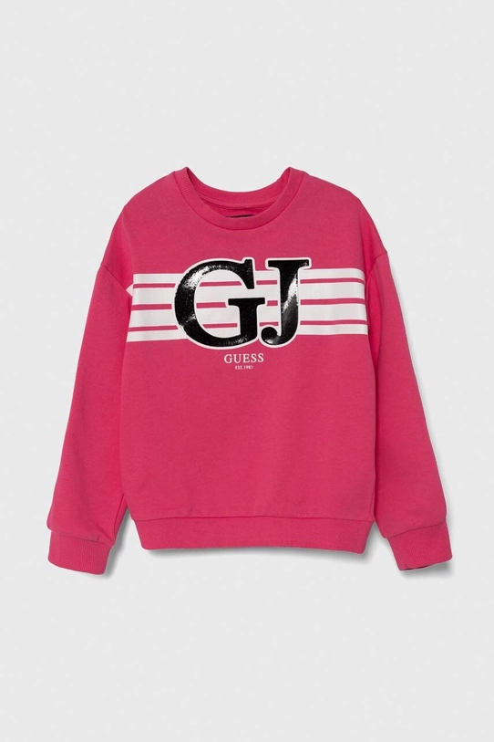 Guess bluza bawełniana dziecięca nadruk różowy J4YQ01.KA6R4.9BYH