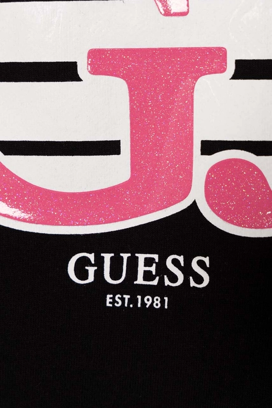 Fete Guess hanorac de bumbac pentru copii J4YQ01.KA6R4.9BYH negru