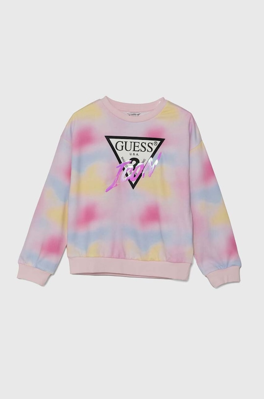 Guess bluza bawełniana dziecięca nadruk różowy J4YQ02.KA6R3.9BYH