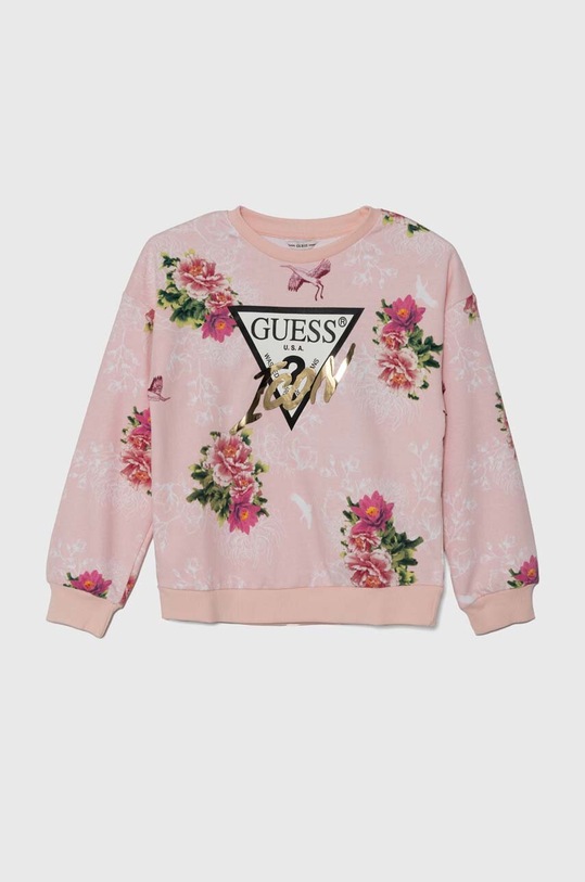 Dětská bavlněná mikina Guess potisk růžová J4YQ02.KA6R3.9BYH
