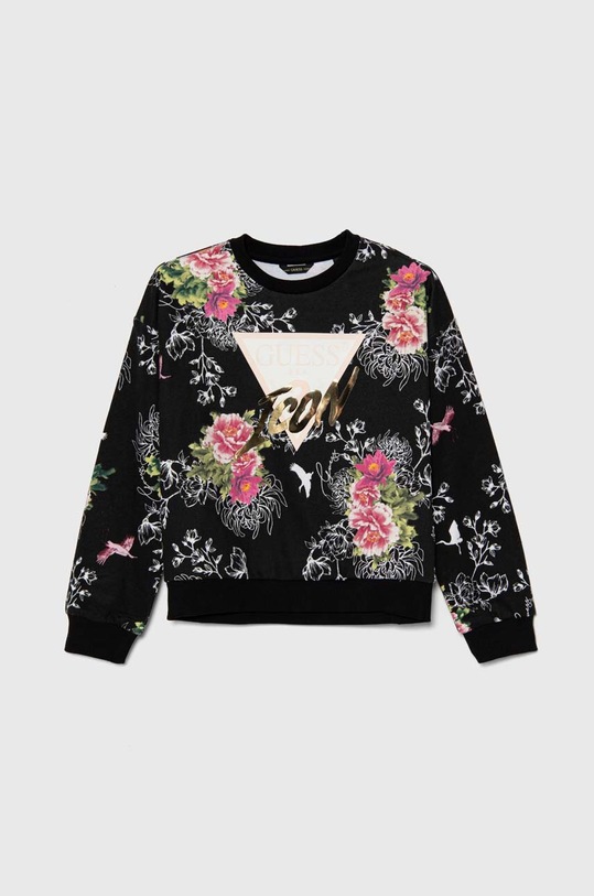 Guess bluza bawełniana dziecięca nadruk czarny J4YQ02.KA6R3.9BYH