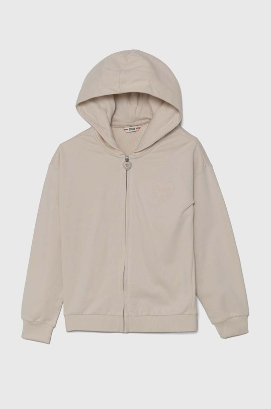 Guess bluza bawełniana dziecięca z kapturem beżowy J4YQ07.KA6R3.9BYH