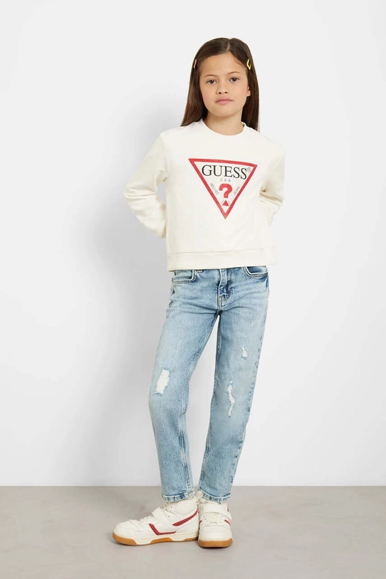 Guess bluza bawełniana dziecięca aplikacja beżowy J4YQ22.KA6R3.9BYH