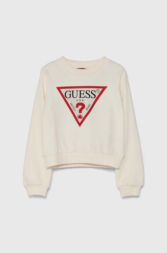Dětská bavlněná mikina Guess J4YQ22.KA6R3.9BYH béžová AW24