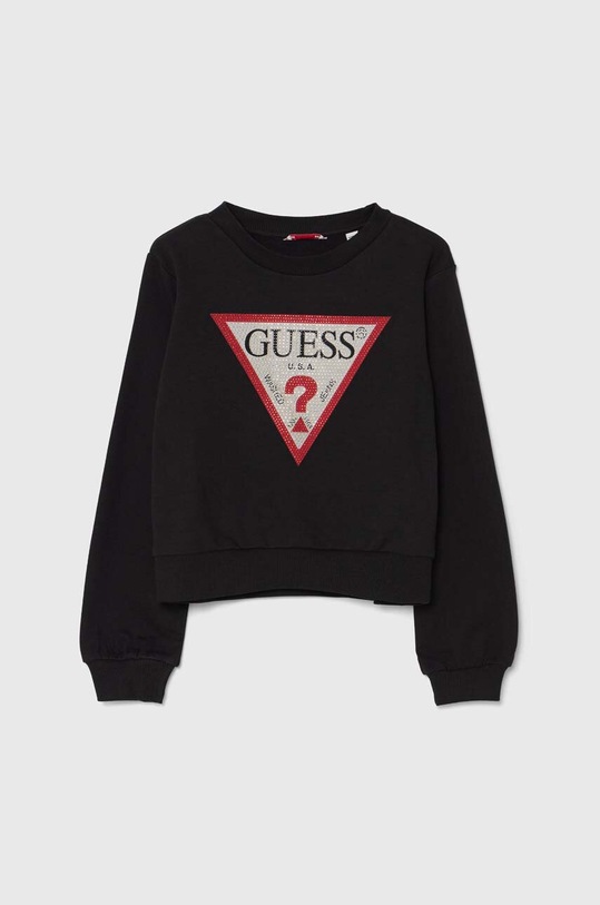 Dětská bavlněná mikina Guess J4YQ22.KA6R3.9BYH černá AW24