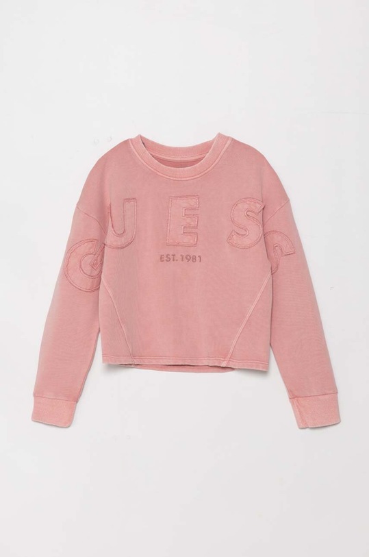 Guess bluza bawełniana aplikacja różowy J4YQ24.KAX74.9BYH