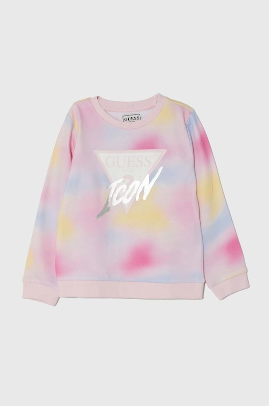 Guess bluza bawełniana dziecięca wzorzyste różowy K4YQ05.KA6R3.9BYH