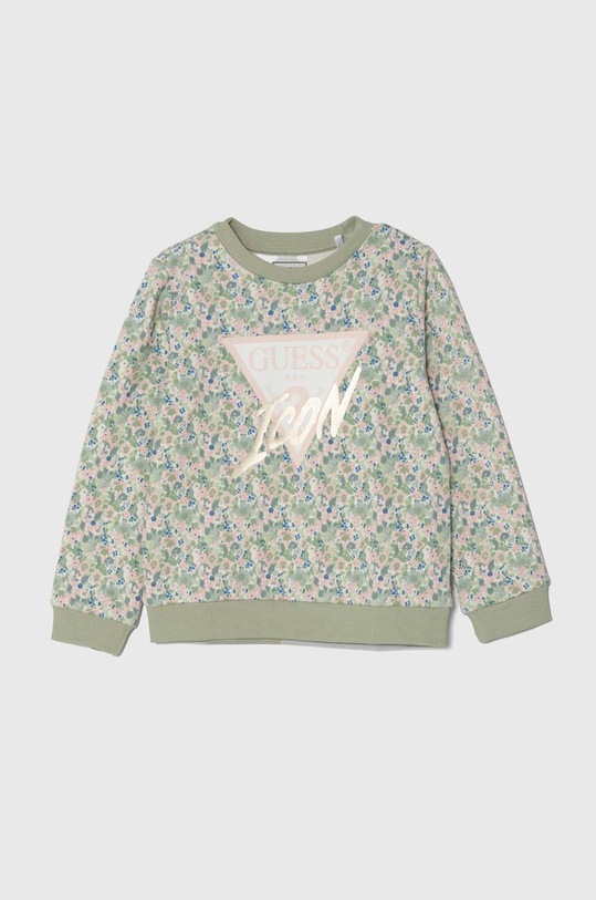 Guess bluza bawełniana dziecięca wzorzyste zielony K4YQ05.KA6R3.9BYH