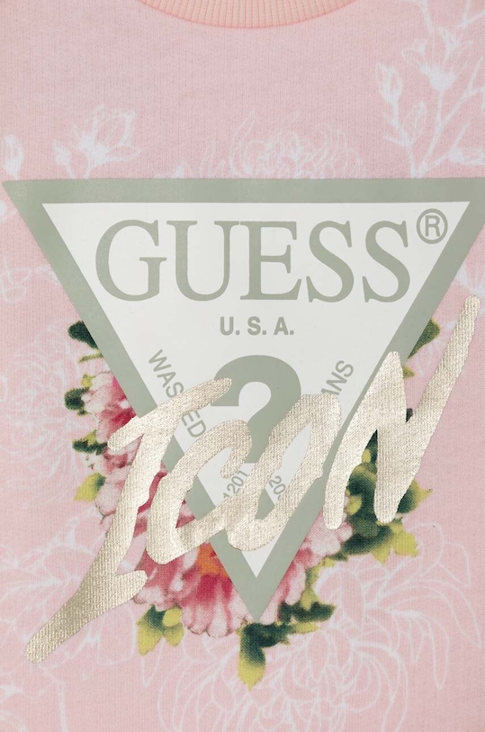 DÍVKA Dětská bavlněná mikina Guess K4YQ05.KA6R3.9BYH růžová