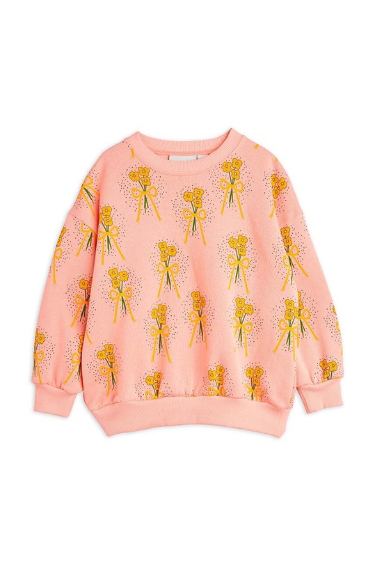 Dětská mikina Mini Rodini Winter flowers bez kapuce růžová 2472015028