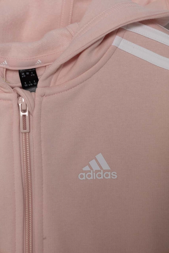 Detská mikina adidas LK 3S FL FZ HD ružová IX7354