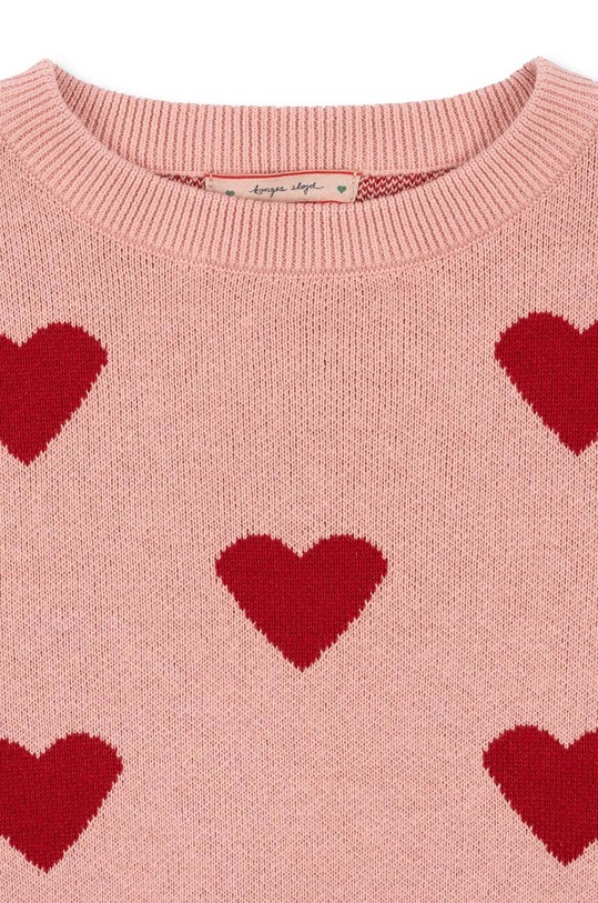 Dziewczynka Konges Sløjd sweter bawełniany dziecięcy LAPIS KNIT BLOUSE KS101551.G różowy