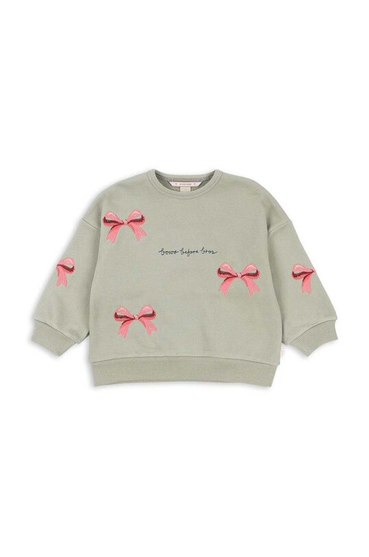 Konges Sløjd bluza copii LOU BOW SWEATSHIRT OCS KS101561 verde AW24
