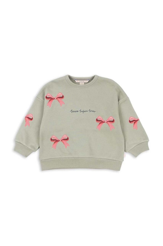 Dětská mikina Konges Sløjd LOU BOW SWEATSHIRT OCS KS101561 zelená AW24