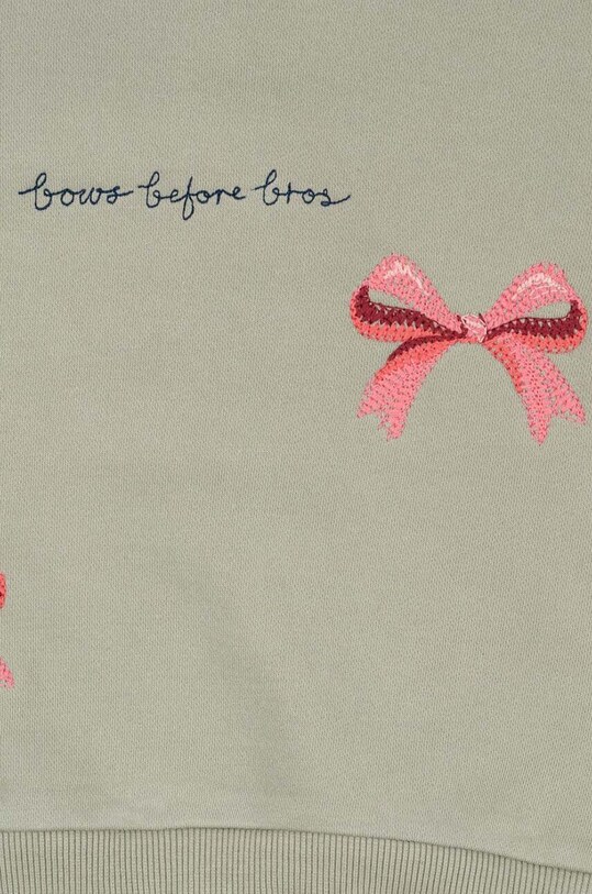 Konges Sløjd bluza copii LOU BOW SWEATSHIRT OCS verde KS101561