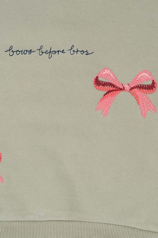 Dětská mikina Konges Sløjd LOU BOW SWEATSHIRT OCS zelená KS101561