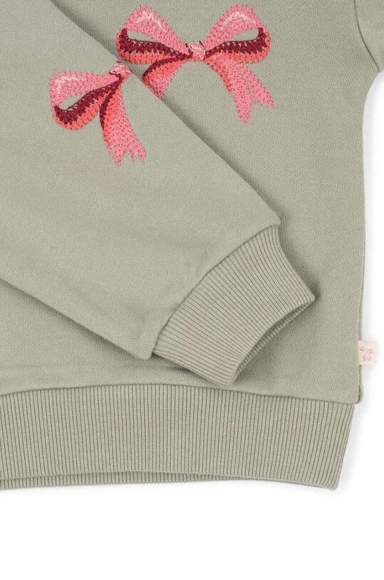 Konges Sløjd bluza copii LOU BOW SWEATSHIRT OCS KS101561 verde
