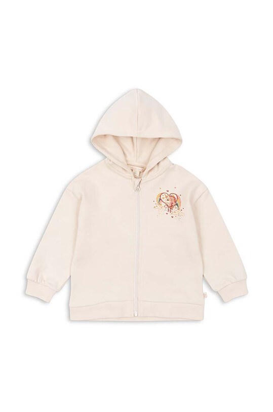 Konges Sløjd hanorac de bumbac pentru copii LOUPY LOU HOODIE GOTS KS101570 bej AW24