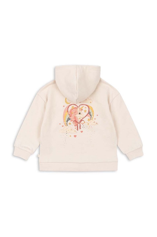 Момиче Детски памучен суичър Konges Sløjd LOUPY LOU HOODIE GOTS KS101570 бежов