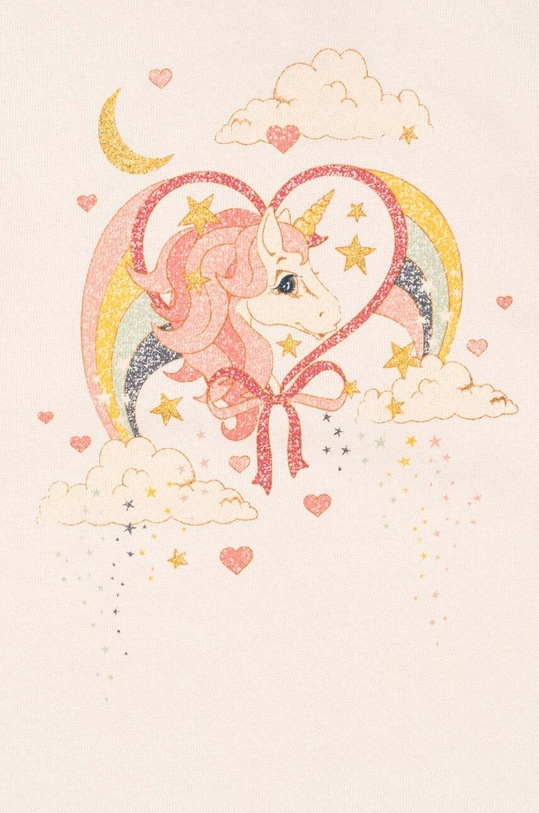 Детски памучен суичър Konges Sløjd LOUPY LOU HOODIE GOTS бежов KS101570