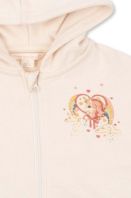 Konges Sløjd hanorac de bumbac pentru copii LOUPY LOU HOODIE GOTS KS101570 bej