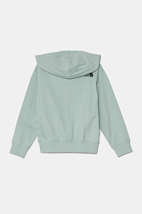 Detská bavlnená mikina The North Face FZ OVERSIZE LIGHT HOODIE NF0A89HG1OC1 tyrkysová AW24