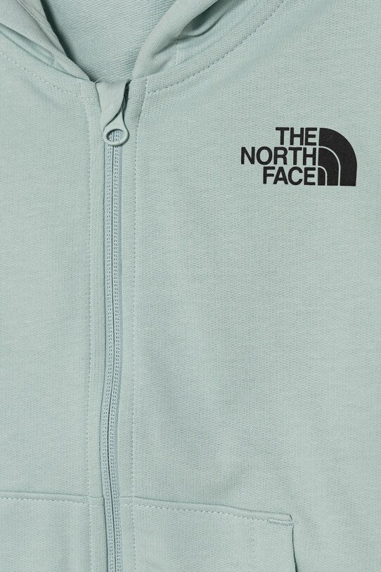 Dievča Detská bavlnená mikina The North Face FZ OVERSIZE LIGHT HOODIE NF0A89HG1OC1 tyrkysová