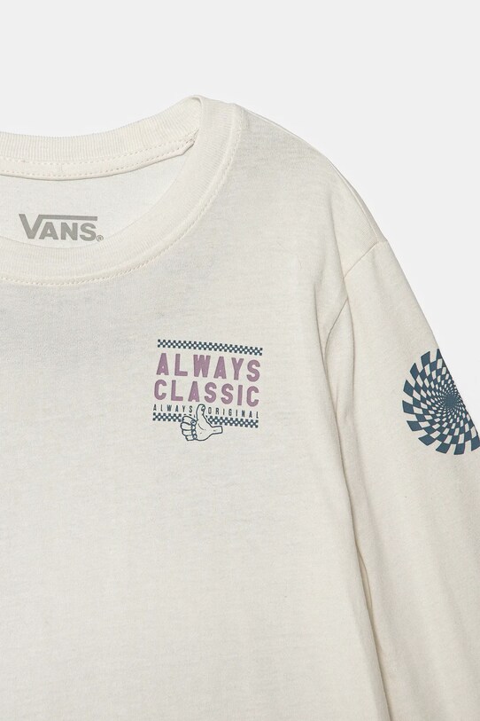 Fete Vans longsleeve din bumbac pentru copii Always Classic BFF VN000J89FS81 alb