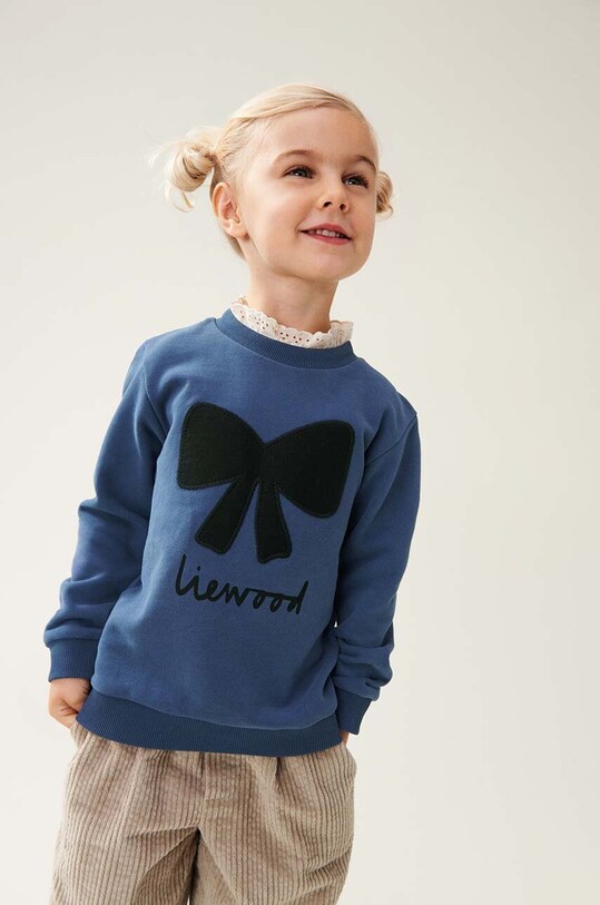 Liewood hanorac de bumbac pentru copii Rakel Sweatshirt imprimeu albastru LW19093
