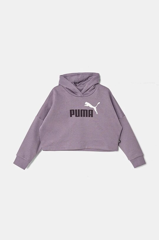 Дитяча кофта Puma ESS Logo Cropped Hoodie з капюшоном фіолетовий 671134