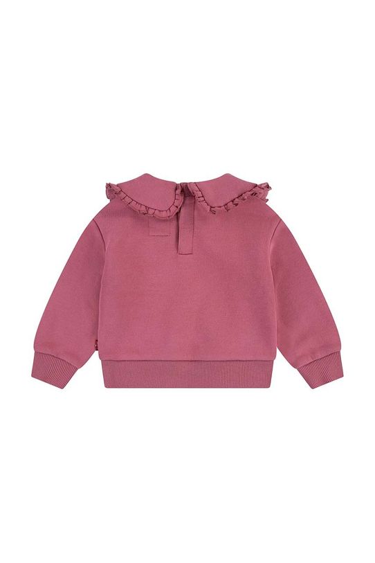 Dukserica za bebe Levi's RUFFLE COLLARED CREW 1EK989 roza AW24