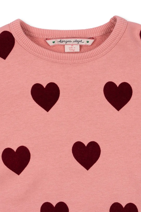 Dziewczynka Konges Sløjd bluza dziecięca LOU SWEAT SHIRT OCS KS102021.G różowy