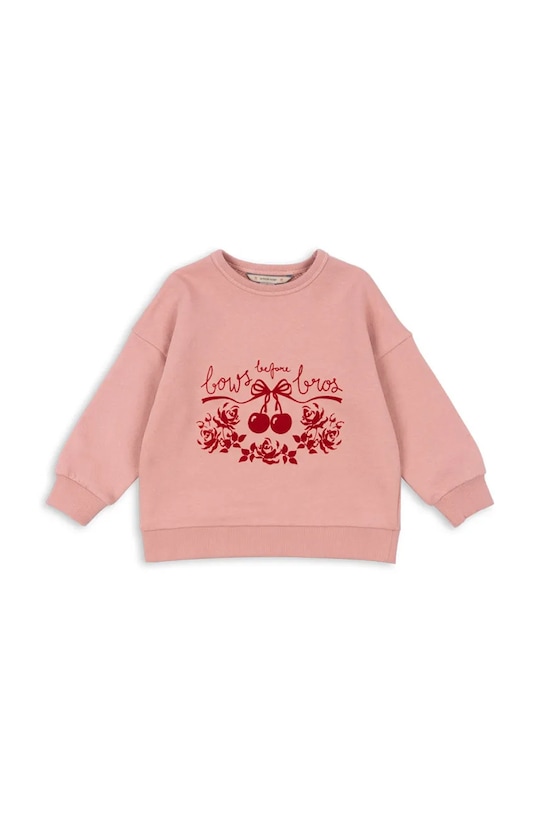 Konges Sløjd hanorac de bumbac pentru copii LOUPY LOU SWEATSHIRT GOTS KS102025.G roz AW24