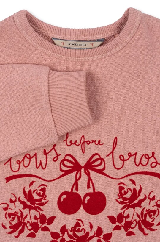 Дитяча бавовняна кофта Konges Sløjd LOUPY LOU SWEATSHIRT GOTS рожевий KS102025.G