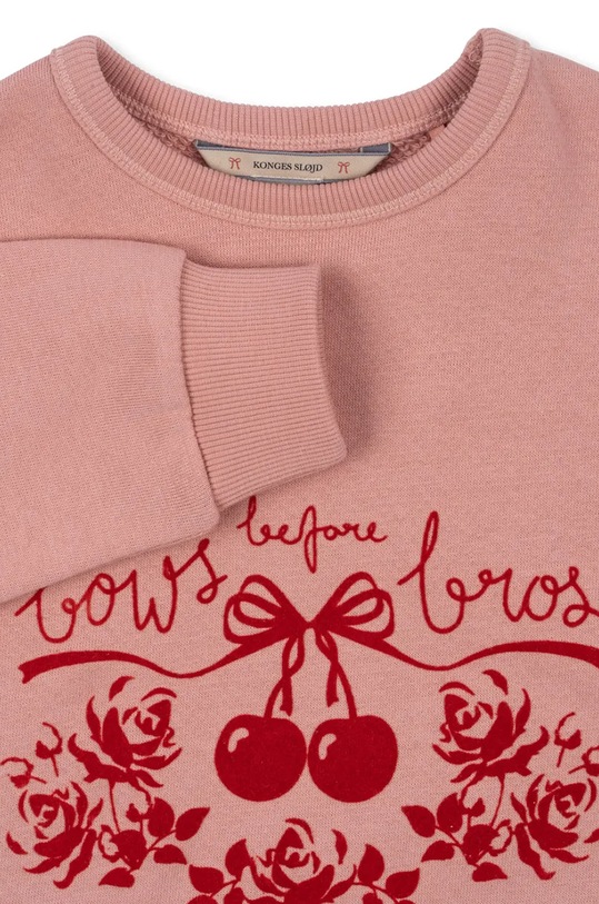 Konges Sløjd hanorac de bumbac pentru copii LOUPY LOU SWEATSHIRT GOTS roz KS102025.G