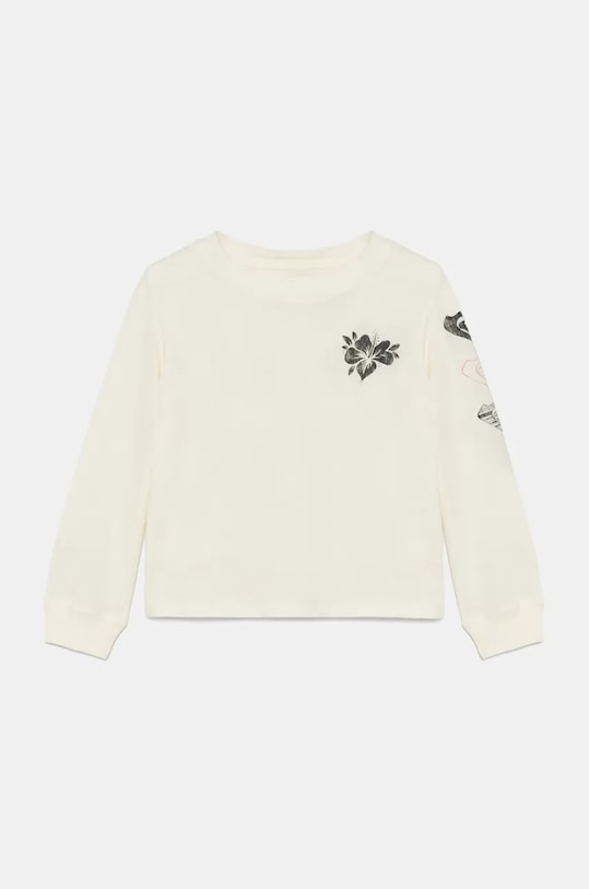 Dječja pamučna majica dugih rukava Roxy LET SOMEBODY GO pamuk bijela ERGZT04059