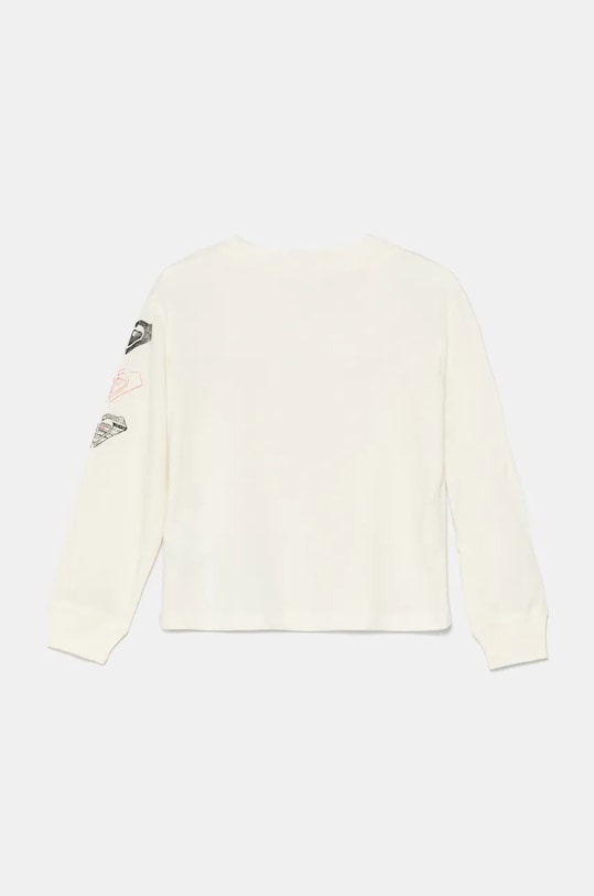 Dječja pamučna majica dugih rukava Roxy LET SOMEBODY GO ERGZT04059 bijela AW24