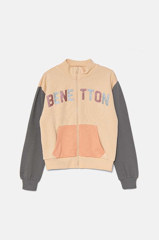 United Colors of Benetton bluza bawełniana dziecięca wzorzyste beżowy 3J68C503Y.G.Seasonal