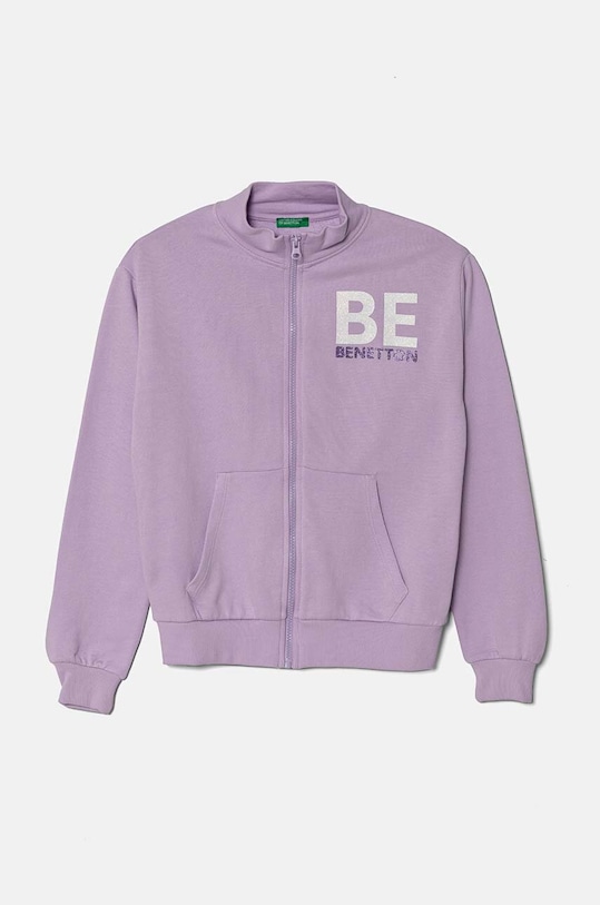United Colors of Benetton bluza bawełniana dziecięca wzorzyste fioletowy 3J68C503Y.G.Seasonal