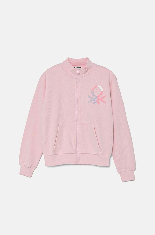 United Colors of Benetton bluza bawełniana dziecięca wzorzyste różowy 3J68C503Y.G.Seasonal