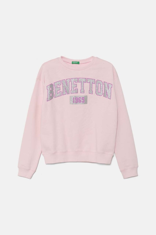 Dětská bavlněná mikina United Colors of Benetton potisk růžová 3J68C10L8.G.Seasonal