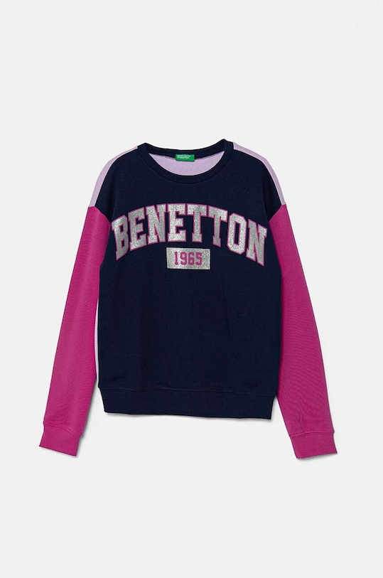 United Colors of Benetton bluza bawełniana dziecięca nadruk granatowy 3J68C10L8.G.Seasonal